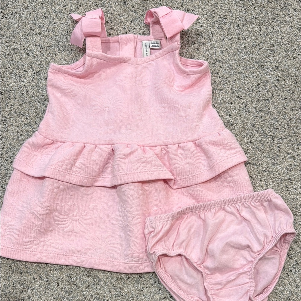 Janie and Jack Light Pink Ruffle Dress with Bloomers